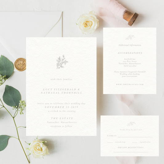 Minimal Floral Elegant Wedding Suite Template