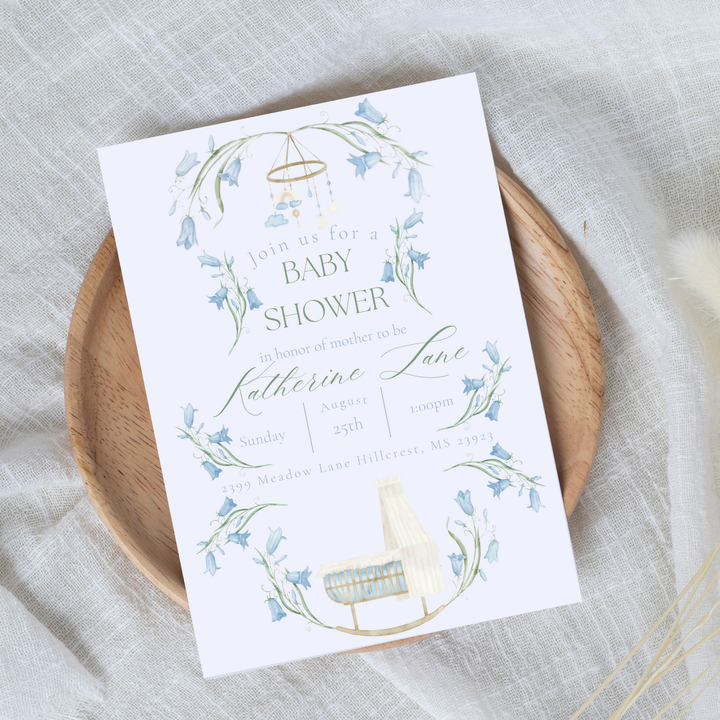 Bluebell Baby Shower Invitation Template