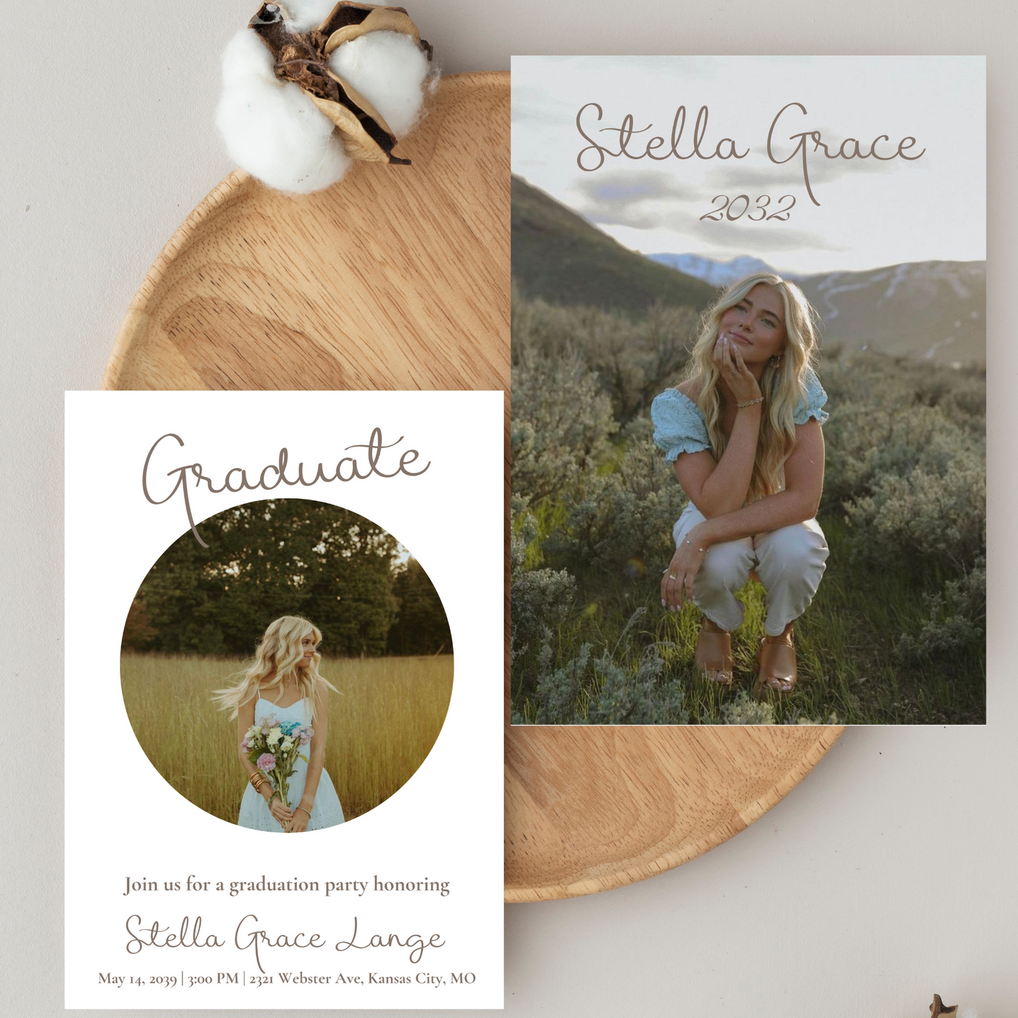 Circle Frame Graduation Invitation Template