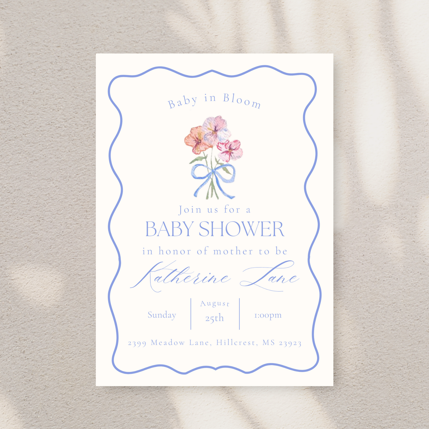 Baby In Bloom Baby Shower Invitation Template