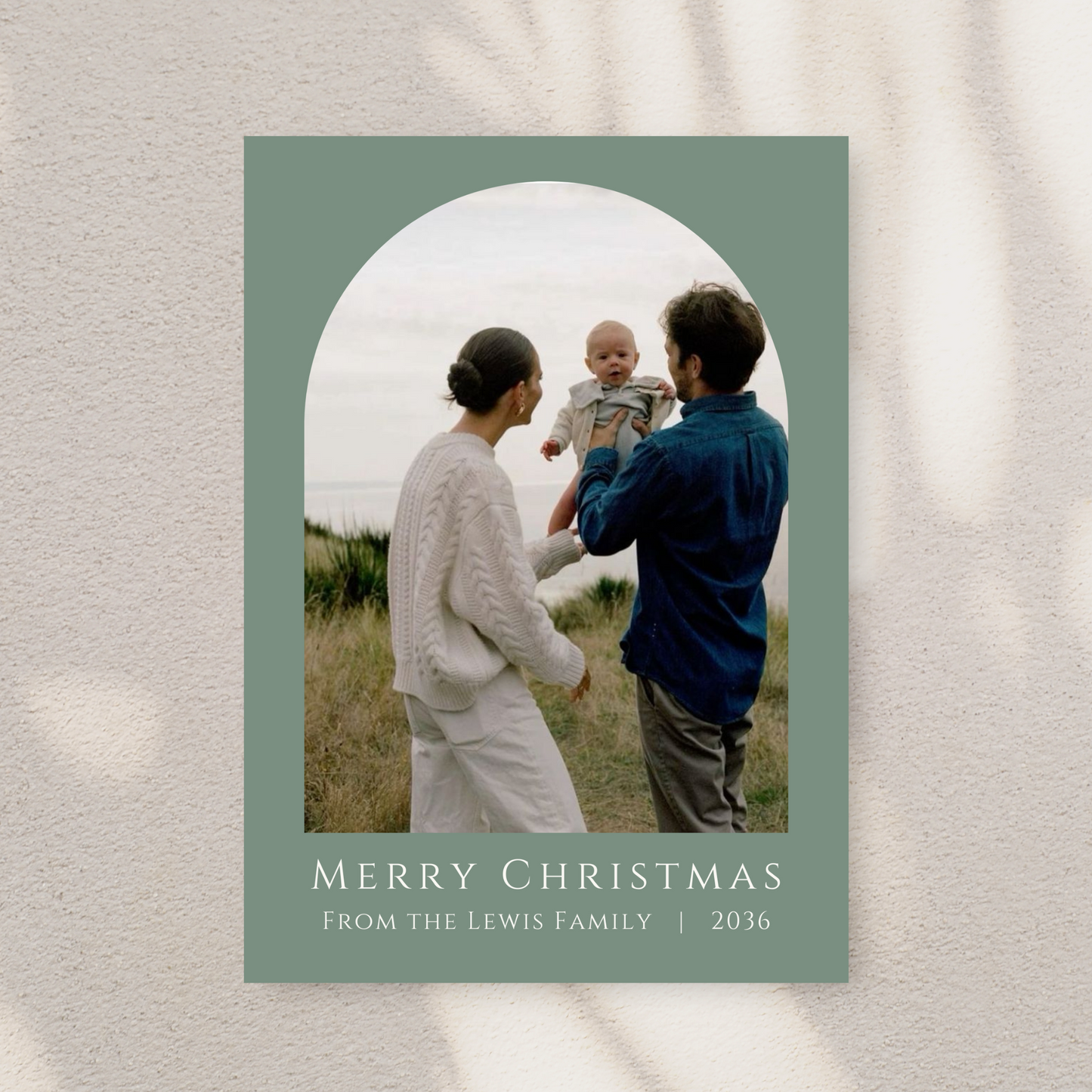 Dreamy Soft Green Christmas Card Template