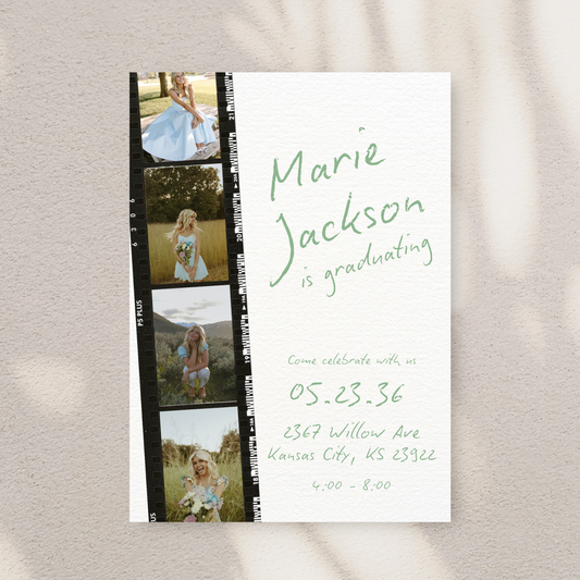 Film Cover Photo Graduation Invitation Template