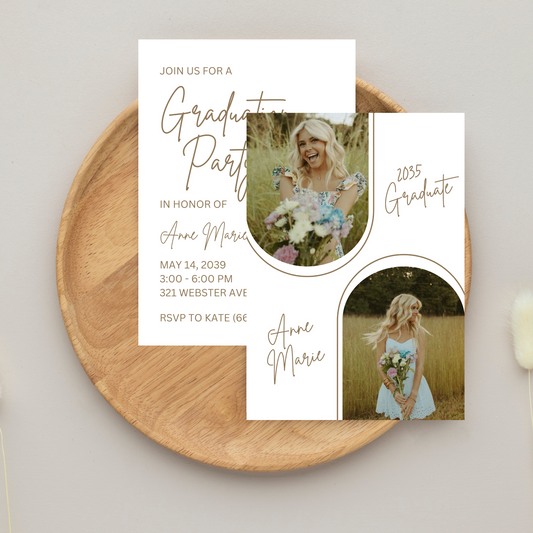 Double Arch Graduation Invitation Template