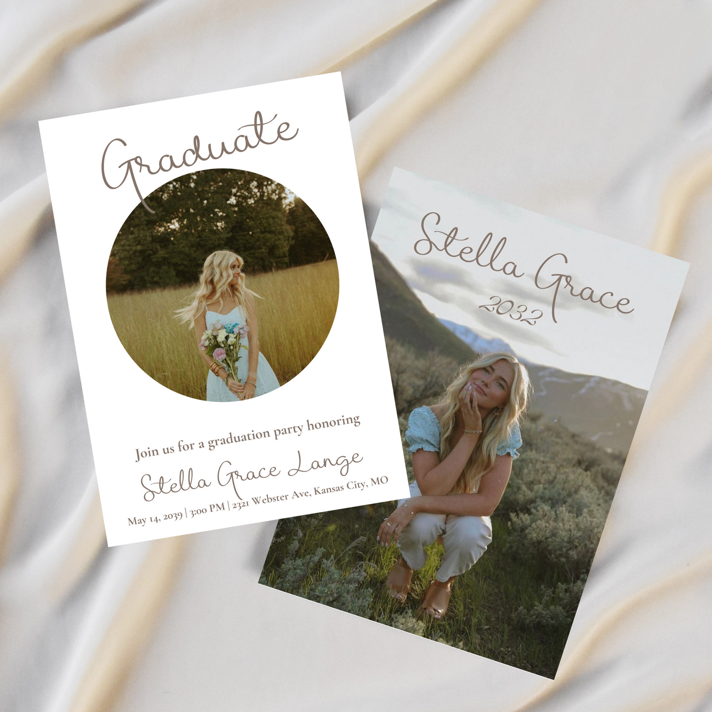 Circle Frame Graduation Invitation Template