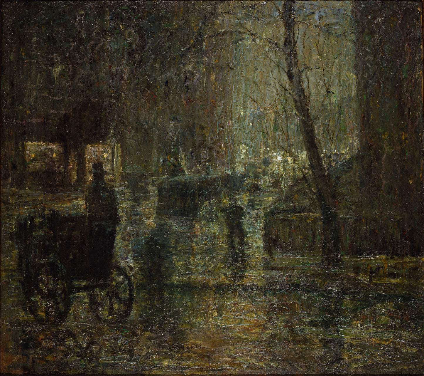 Wet Night, Gramercy Park by Ernest Lawson