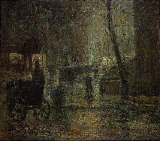 Wet Night, Gramercy Park by Ernest Lawson